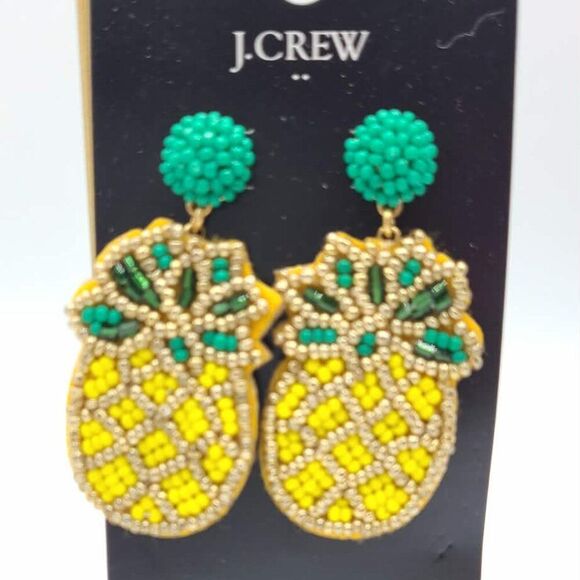 J. Crew Factory Jewelry - J Crew Factory Beaded Pineapple Earrings NWT!